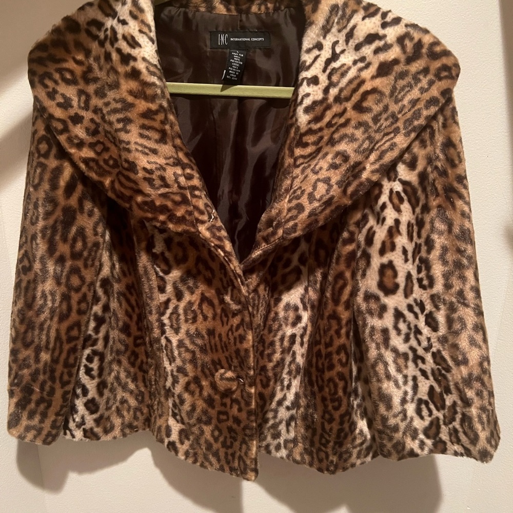 INC international concepts- faux fur jacket size large